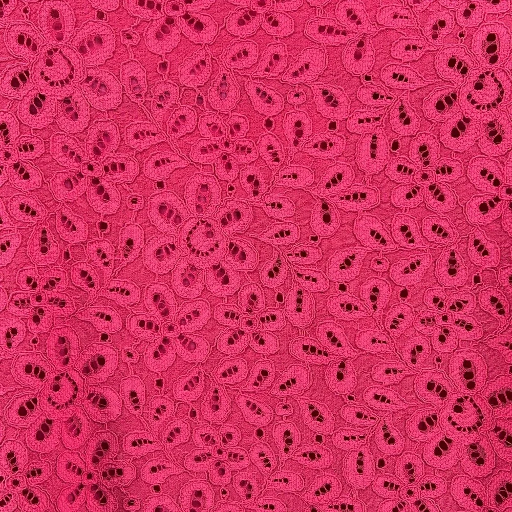 Charter Club Hot Pink Floral Lace Petal Sleeve Blouse Large Barbiecore Coquette